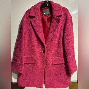 pink anthropologie jacket wool blend size 12